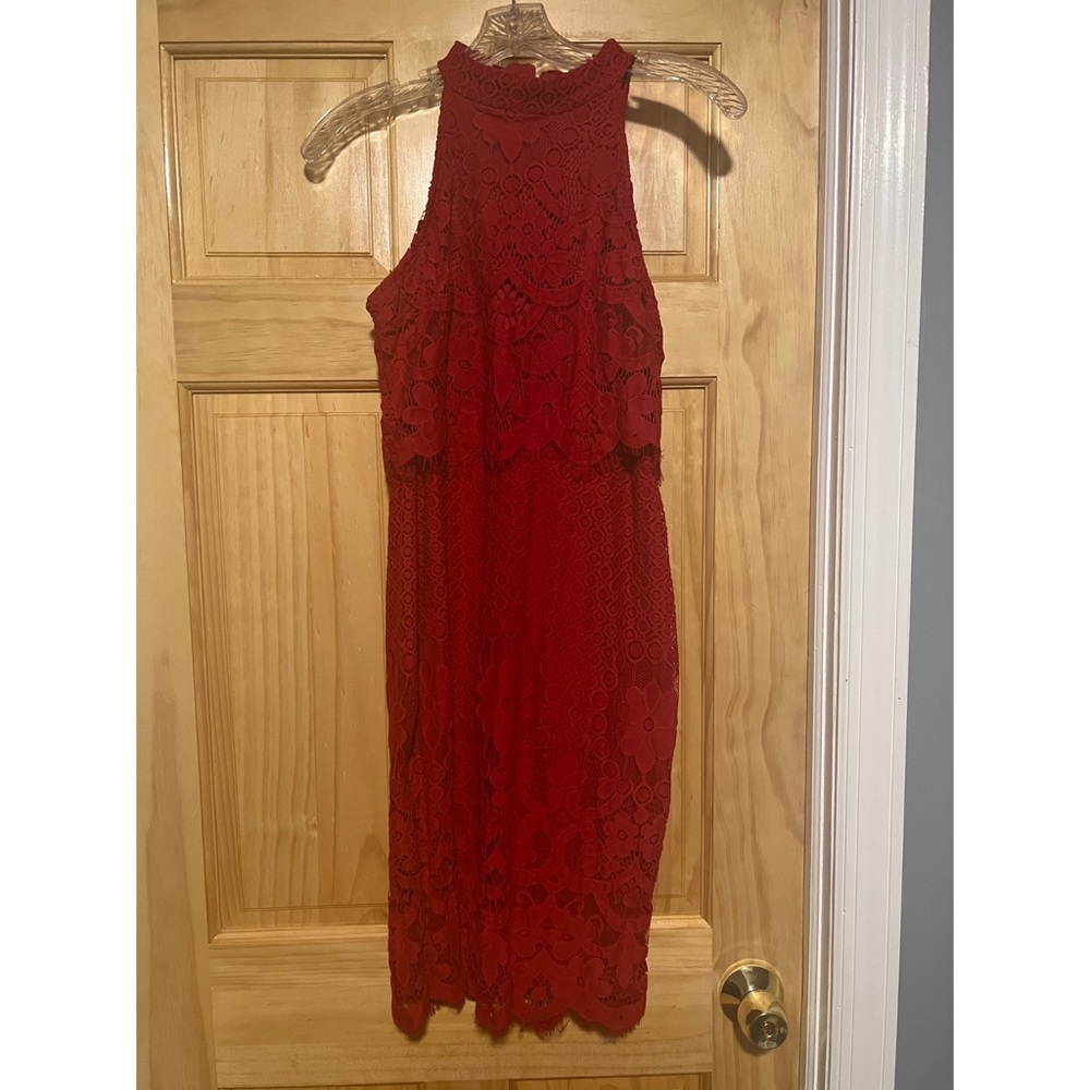 Missguided Red Lace Cocktail Dress NWT